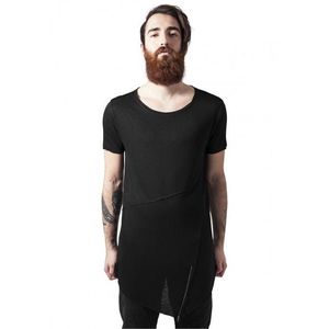 Pánske tričko URBAN CLASSICS Long Open Edge Front Zip black Veľkosť: XL, Pohlavie: pánske vyobraziť