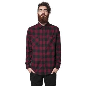 Pánska košeľa URBAN CLASSICS CHECKED FLANELL SHIRT blk/burgundy Veľkosť: L, Pohlavie: pánske vyobraziť