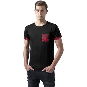 Pánske tričko URBAN CLASSICS Camo Contrast Pocket Tee red camo Veľkosť: L, Pohlavie: pánske vyobraziť
