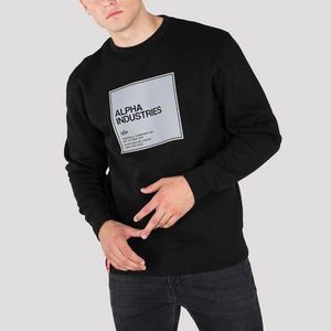 Pánska mikina Alpha Industries Label Sweater Black Reflective čierna Pohlavie: pánske, Velikost: XXL vyobraziť