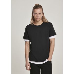 Pánske tričko URBAN CLASSICS Full Double Layered Tee black/white Veľkosť: M, Pohlavie: pánske vyobraziť
