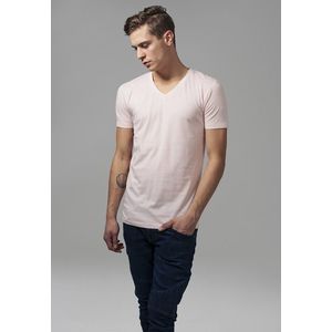 Pánske tričko URBAN CLASSICS Basic V-Neck Tee pink Veľkosť: XL, Pohlavie: pánske vyobraziť