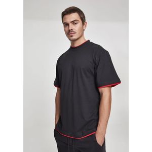 Pánske tričko URBAN CLASSICS Contrast Tall Tee blk/red Veľkosť: M, Pohlavie: pánske vyobraziť
