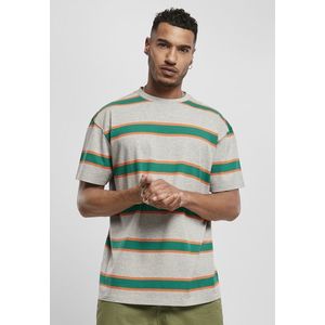 Pánske tričko URBAN CLASSICS Light Stripe Oversize grey/junglegreen Veľkosť: XL, Pohlavie: pánske vyobraziť