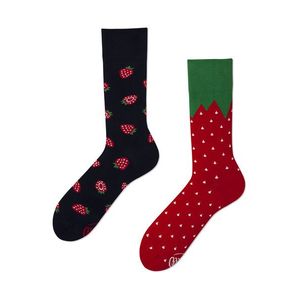 Červeno-čierne ponožky Strawberries vyobraziť