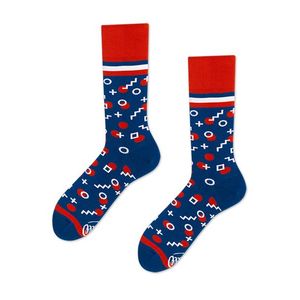 Modro-červené ponožky Retro Dots vyobraziť