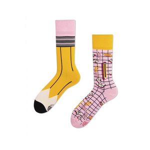 Ružovo-žlté ponožky Paperwork vyobraziť