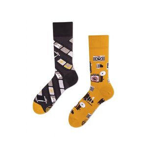 Čierno-žlté ponožky Retro Camera vyobraziť