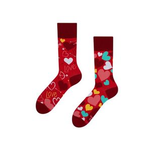 Bordovo-červené ponožky Hearts vyobraziť
