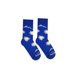 Modro-biele ponožky Tatranský kvet vyobraziť