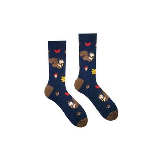 Hnedo-modré vzorované ponožky Veveričiak vyobraziť