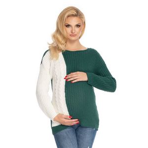 Zeleno-smotanový tehotenský pulóver 70039 vyobraziť