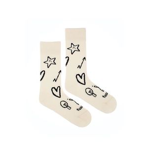 Béžové vzorované ponožky Letná láska vyobraziť