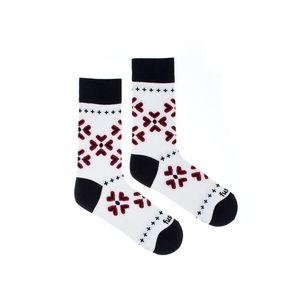 Čierno-biele vzorované ponožky Srdiečka vyobraziť