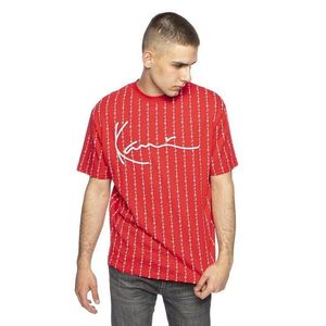 Karl Kani T-shirt Signature Logo Pinstripe Tee red - M vyobraziť