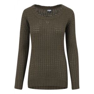 Urban Classics Ladies Long Wideneck Sweater olive - S vyobraziť