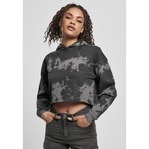 Urban Classics Ladies Oversized Short Bleached Hoody black/grey - M vyobraziť