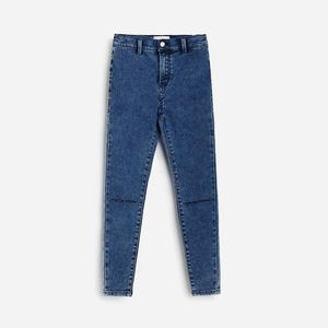 Reserved - Roztrhané džínsy s vysokým pásom - Modrá vyobraziť