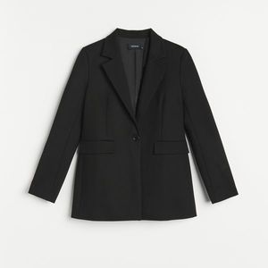 Reserved - Hladké oblekové sako - Čierna vyobraziť