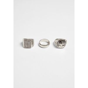 Urban Classics Pray Hands Ring 3-Pack silver - L/XL vyobraziť