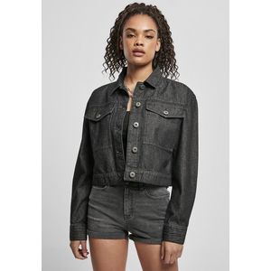 Urban Classics Ladies Short Oversized Denim Jacket black stone washed - 3XL vyobraziť