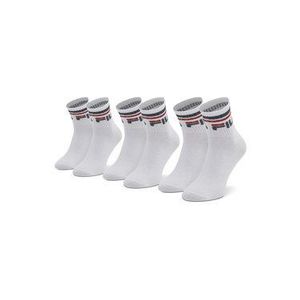 Fila Súprava 3 párov vysokých dámskych ponožiek Calza Quarter F9399 Biela vyobraziť