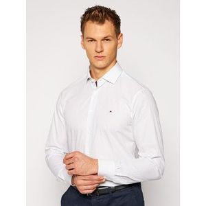 Tommy Hilfiger Tailored Košeľa Poplin Print 2 Color TT0TT08202 Biela Slim Fit vyobraziť