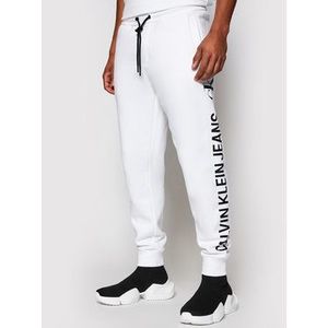 Calvin Klein Jeans Teplákové nohavice Vertical Logo J30J318306 Biela Regular Fit vyobraziť