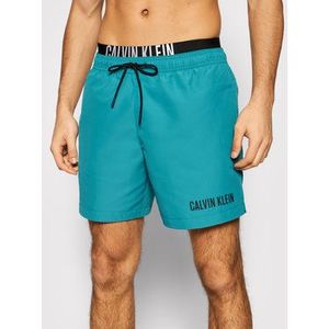 Calvin Klein Swimwear Plavecké šortky Medium Double Wb KM0KM00552 Zelená Regular Fit vyobraziť