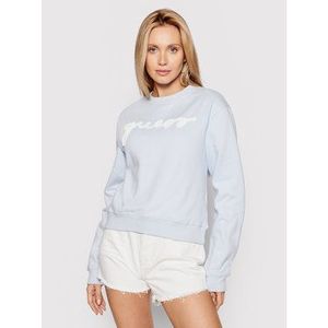 Guess Mikina Logo W1YQ01 KAOR1 Modrá Regular Fit vyobraziť