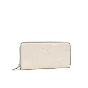 Calvin Klein Jeans Veľká dámska peňaženka Zip Around K60K608249 Béžová vyobraziť