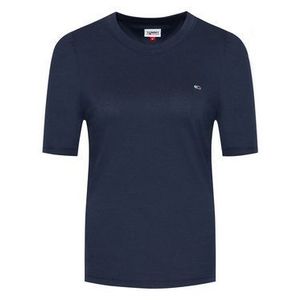 Tommy Jeans Tričko Tjw Ruffled Tee DW0DW09775 Tmavomodrá Slim Fit vyobraziť