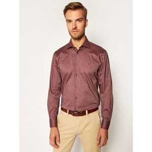 Tommy Hilfiger Tailored Košeľa Mercerized Dobby TT0TT08199 Bordová Slim Fit vyobraziť