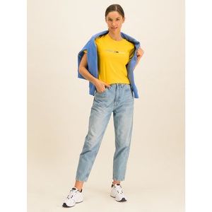 Tommy Jeans Tričko Neon Linear DW0DW07528 Žltá Regular Fit vyobraziť