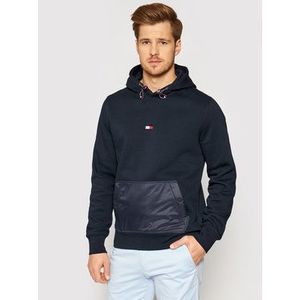 Tommy Hilfiger Mikina Mix Media MW0MW16914 Tmavomodrá Regular Fit vyobraziť