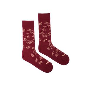 Bordové ponožky Lišiak v lese vyobraziť