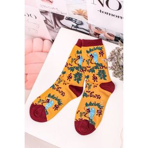 Bordovo-žlté ponožky Love Bird Socks vyobraziť
