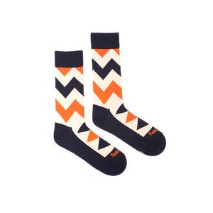 Modro-oranžové ponožky Cikcak svetlý vyobraziť