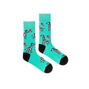 Tyrkysové vzorované ponožky Zebra vyobraziť