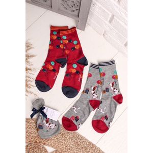 Sivo-bordové ponožky Eve Bamboo Party Dog Socks in a Bag - dvojbalenie vyobraziť