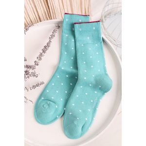 Tyrkysové bodkované ponožky z organickej bavlny Walker Socks vyobraziť