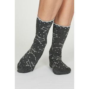 Tmavosivé vzorované ponožky Virgo Bamboo Zodiac Star Sign Socks vyobraziť