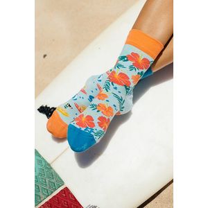Oranžovo-svetlomodré ponožky Aloha Vibes vyobraziť