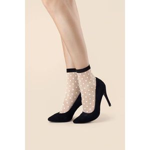 Čierno-biele bodkované ponožky Bubble gum 20DEN vyobraziť