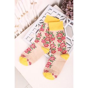 Žlté kvetované ponožky Žlté Kvety dlhé vyobraziť