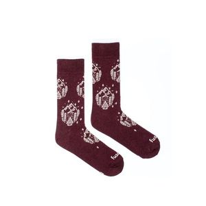 Bordové vzorované ponožky Drevenica vyobraziť