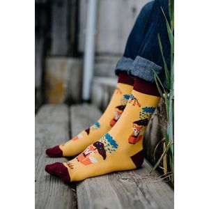 Viacfarebné vzorované ponožky Líška vyobraziť