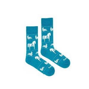 Modré vzorované ponožky Modrotlač Koník vyobraziť