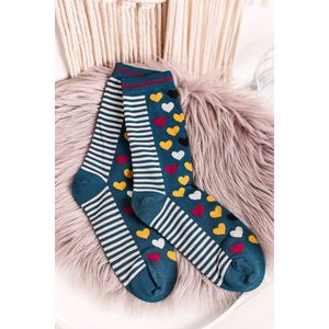Viacfarebné vzorované ponožky Eileen Bamboo Heart Stripe Socks vyobraziť