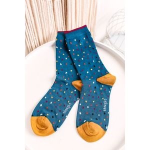 Modré bodkované ponožky Emme Bamboo Spot Socks vyobraziť